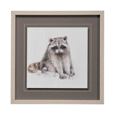 Forest Friends X (Racoon) by Lisa Audit Hand Embellished Textured Framed Art Print Matted under Glas by Mercana at Eve Furniture