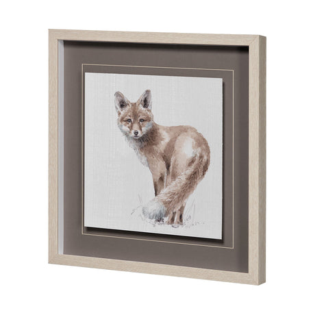 Forest Friends XI (Fox) by Lisa Audit Hand Embellished Textured Framed Art Print Matted under Glass by Mercana at Eve Furniture