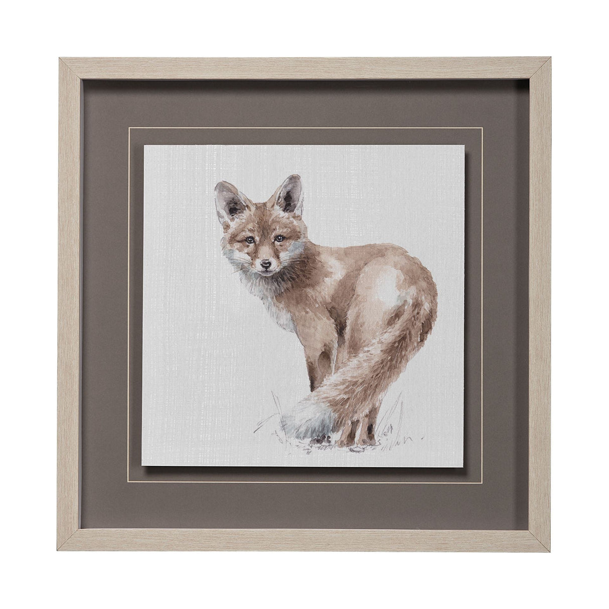 Forest Friends XI (Fox) by Lisa Audit Hand Embellished Textured Framed Art Print Matted under Glass by Mercana at Eve Furniture