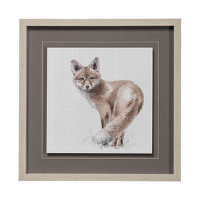 Forest Friends XI (Fox) by Lisa Audit Hand Embellished Textured Framed Art Print Matted under Glass by Mercana at Eve Furniture