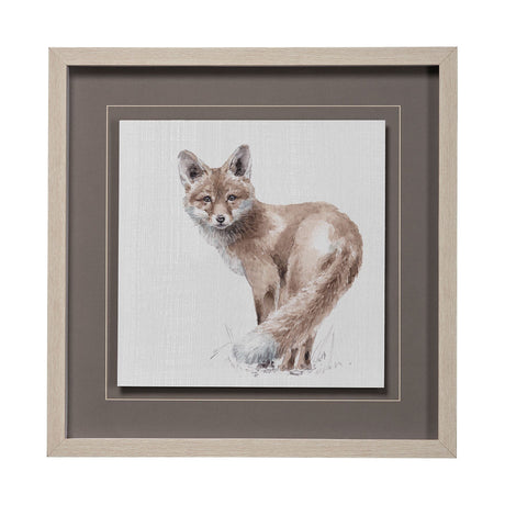 Forest Friends XI (Fox) by Lisa Audit Hand Embellished Textured Framed Art Print Matted under Glass by Mercana at Eve Furniture