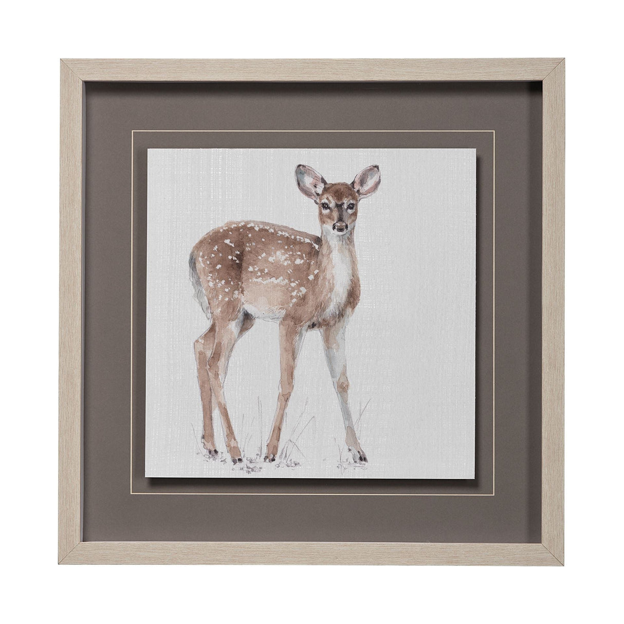 Forest Friends XII (Deer) by Lisa Audit Hand Embellished Textured Framed Art Print Matted under Glas by Mercana at Eve Furniture