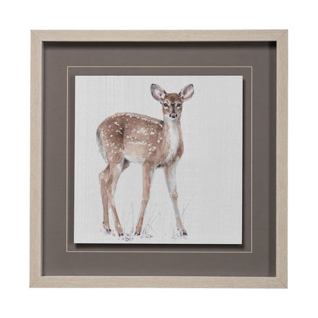 Forest Friends XII (Deer) by Lisa Audit Hand Embellished Textured Framed Art Print Matted under Glas by Mercana at Eve Furniture