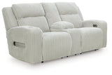 Forest Lake Alloy Power Reclining Loveseat with Console by Ashley at Eve Furniture