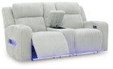 Forest Lake Alloy Power Reclining Loveseat with Console by Ashley at Eve Furniture