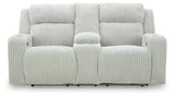 Forest Lake Alloy Power Reclining Loveseat with Console by Ashley at Eve Furniture