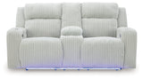 Forest Lake Alloy Power Reclining Loveseat with Console by Ashley at Eve Furniture