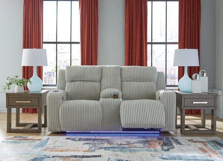 Forest Lake Alloy Power Reclining Sofa and Loveseat by Ashley at Eve Furniture