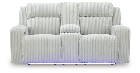 Forest Lake Alloy Power Reclining Sofa and Loveseat by Ashley at Eve Furniture