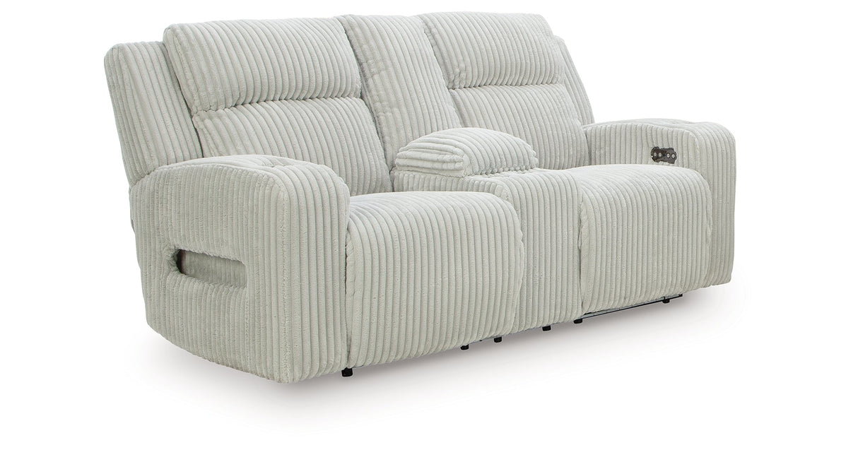 Forest Lake Alloy Power Reclining Sofa and Loveseat by Ashley at Eve Furniture