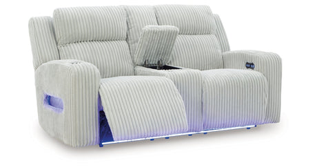 Forest Lake Alloy Power Reclining Sofa and Loveseat by Ashley at Eve Furniture