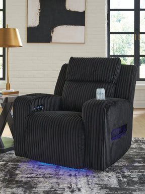 Forest Lake Black Power Recliner by Ashley at Eve Furniture