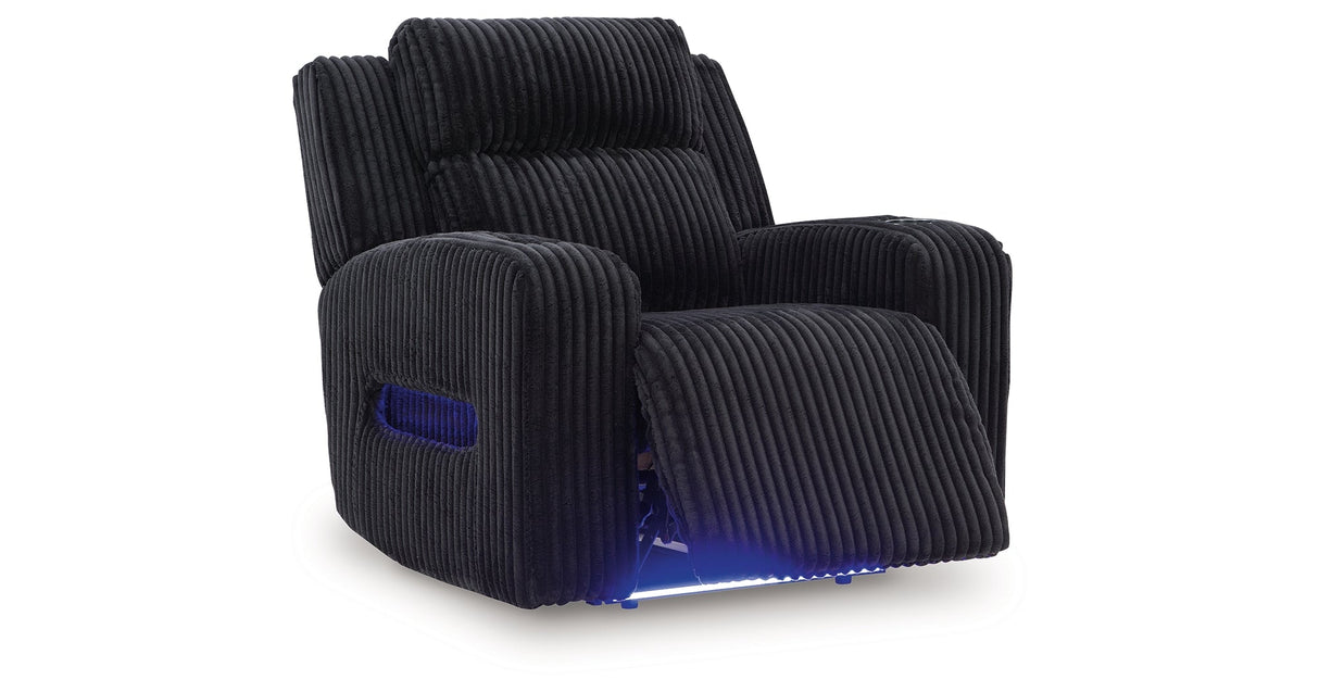 Forest Lake Black Power Recliner by Ashley at Eve Furniture