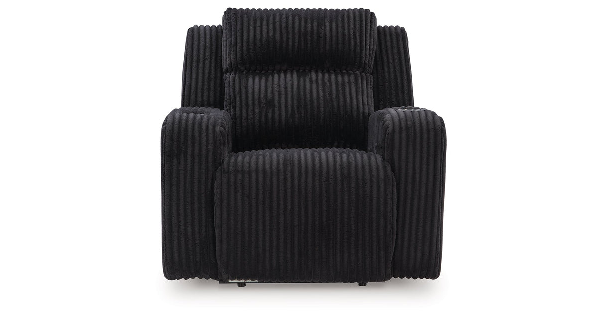 Forest Lake Black Power Recliner by Ashley at Eve Furniture