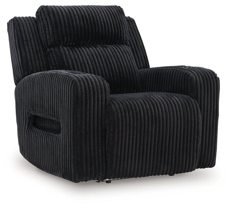 Forest Lake Black Power Recliner by Ashley at Eve Furniture