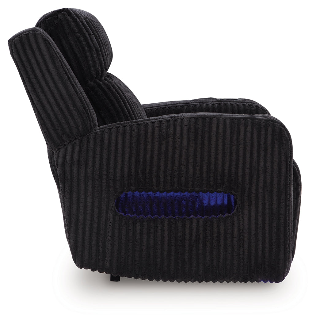 Forest Lake Black Power Recliner by Ashley at Eve Furniture