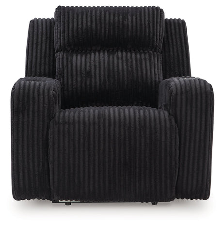 Forest Lake Black Power Recliner by Ashley at Eve Furniture
