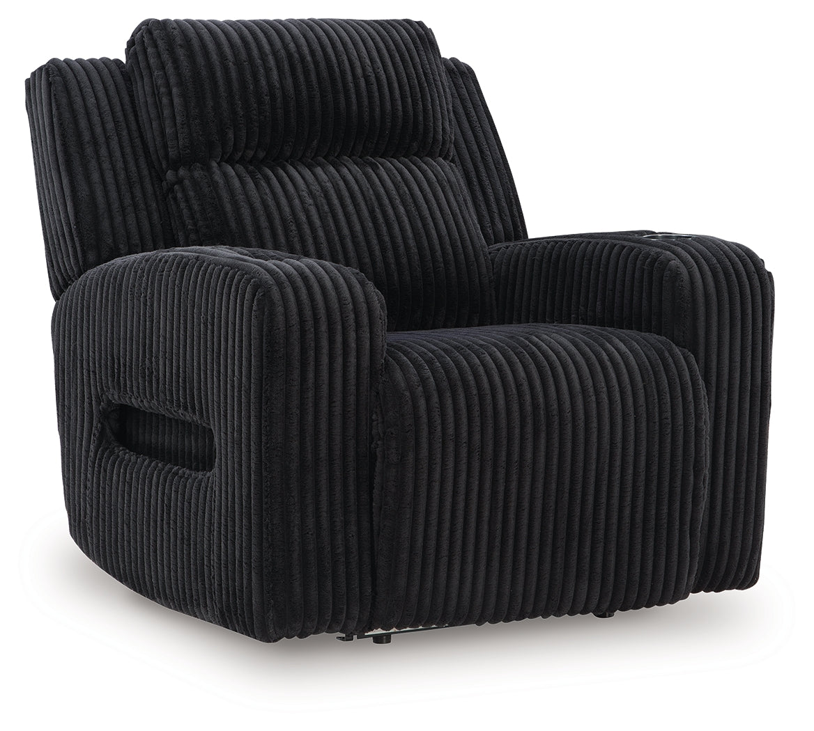Forest Lake Black Power Recliner by Ashley at Eve Furniture