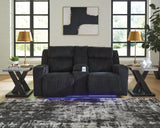 Forest Lake Black Power Reclining Sofa and Loveseat by Ashley at Eve Furniture