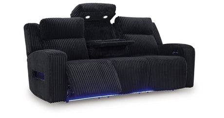 Forest Lake Black Power Reclining Sofa and Loveseat by Ashley at Eve Furniture