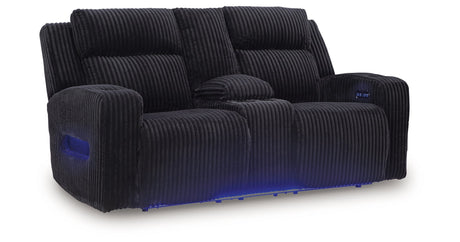 Forest Lake Black Power Reclining Sofa and Loveseat by Ashley at Eve Furniture