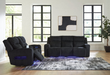 Forest Lake Black Power Reclining Sofa and Loveseat by Ashley at Eve Furniture