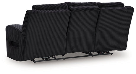 Forest Lake Black Dual Power Reclining Sofa by Ashley at Eve Furniture