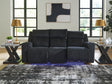 Forest Lake Black Dual Power Reclining Sofa by Ashley at Eve Furniture
