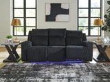 Forest Lake Black Dual Power Reclining Sofa by Ashley at Eve Furniture