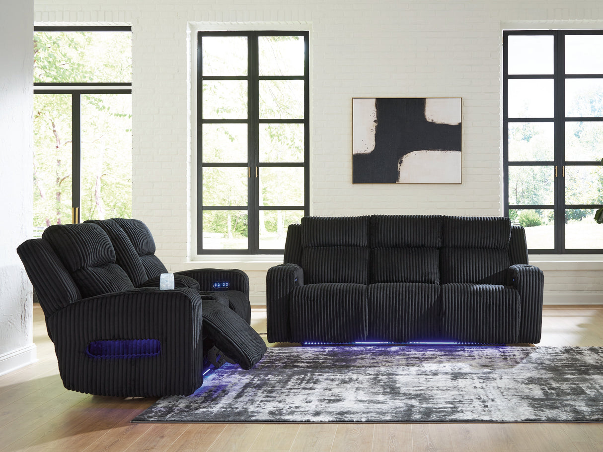 Forest Lake Black Sofa and Loveseat by Ashley at Eve Furniture