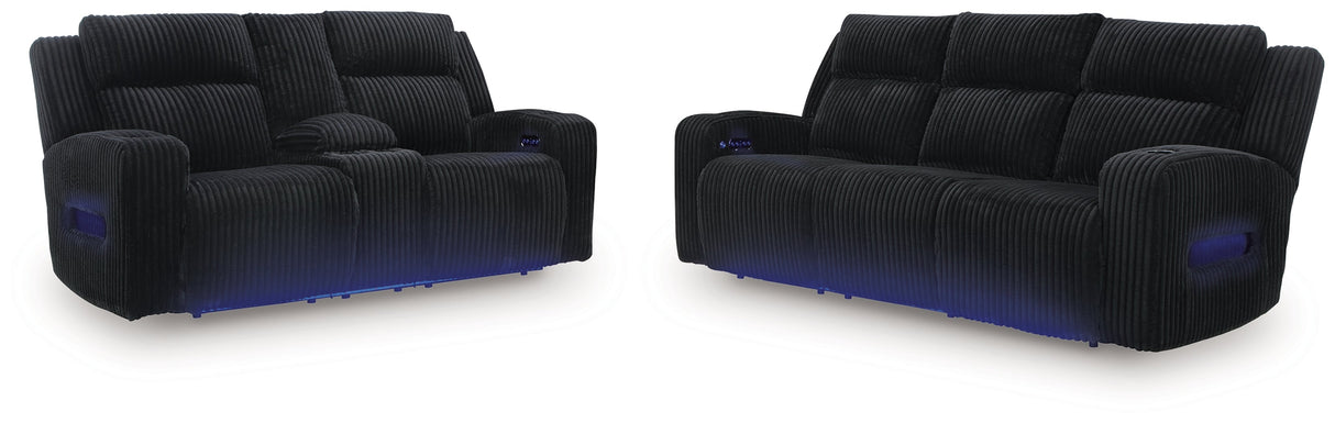 Forest Lake Black Sofa and Loveseat by Ashley at Eve Furniture