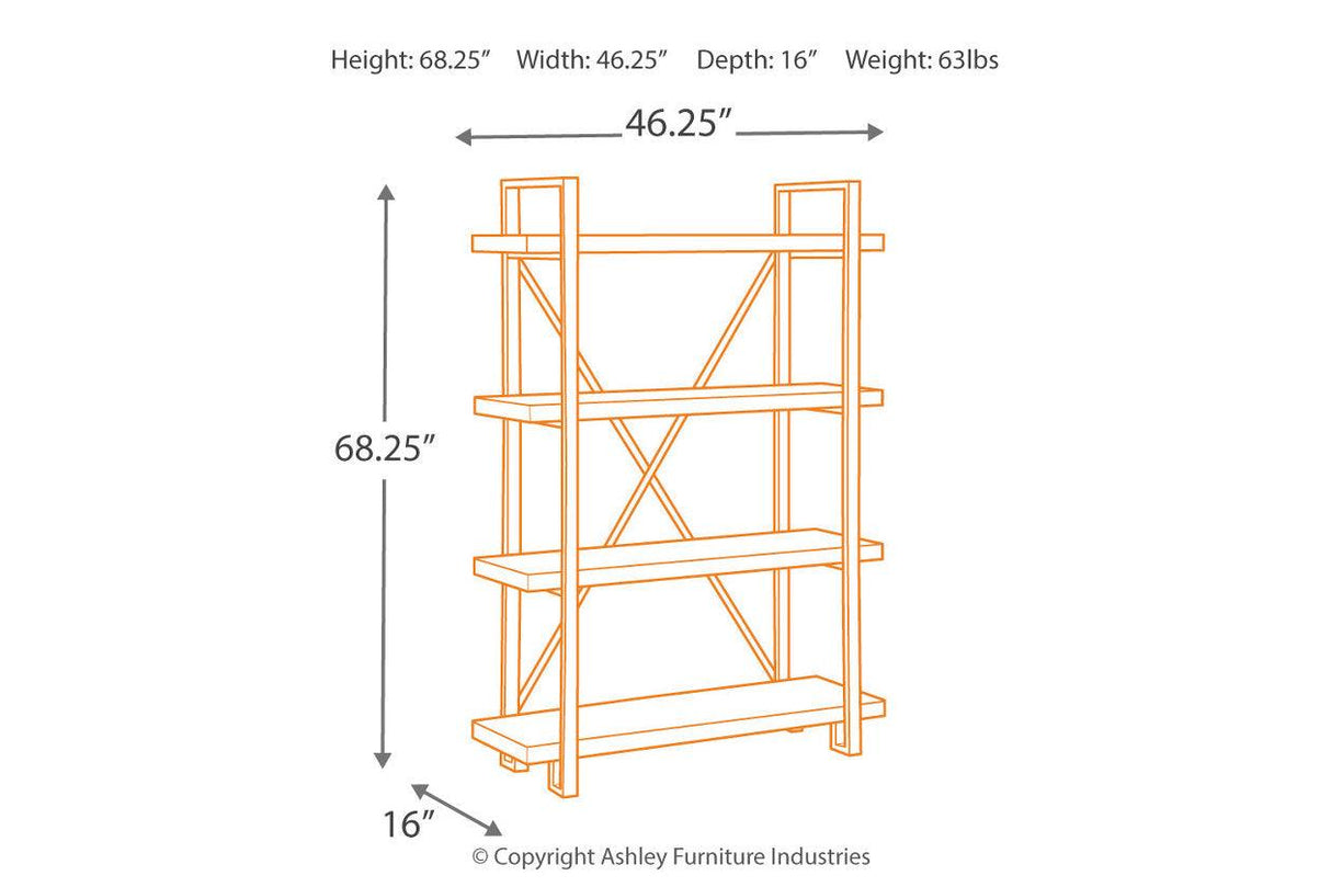 Forestmin Brown/Black Bookcase by Ashley at Eve Furniture