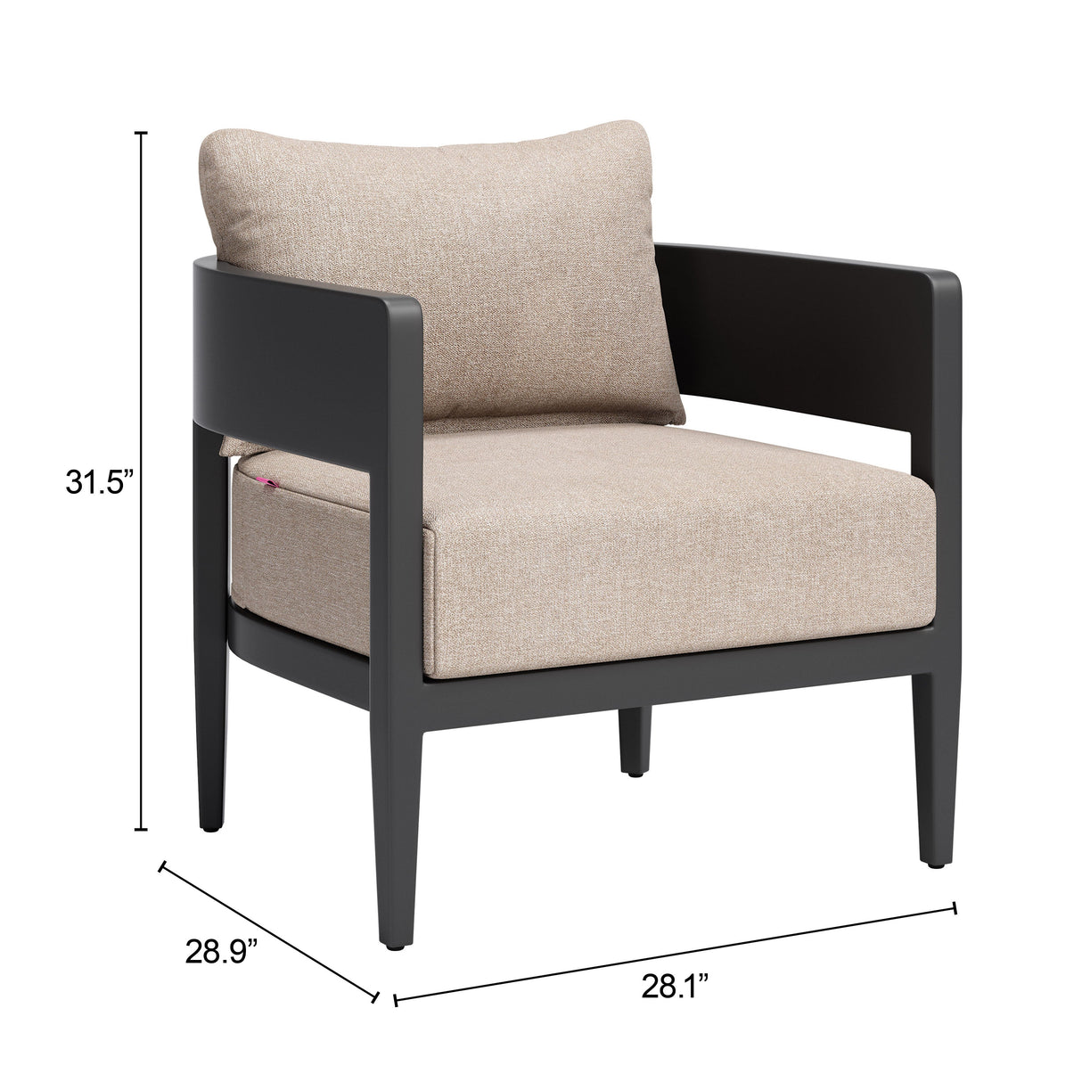 Foret Black Outdoor Armchair by Zuomod at Eve Furniture