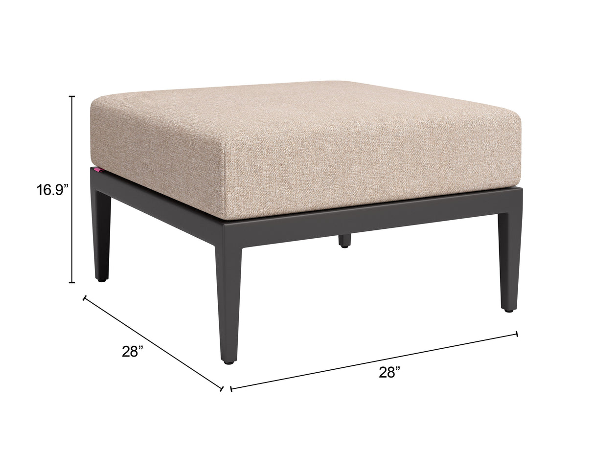 Foret Black Outdoor Ottoman by Zuomod at Eve Furniture