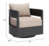 Foret Black Outdoor Swivel Chair by Zuomod at Eve Furniture