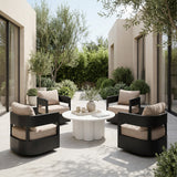 Foret Black Outdoor Swivel Chair by Zuomod at Eve Furniture