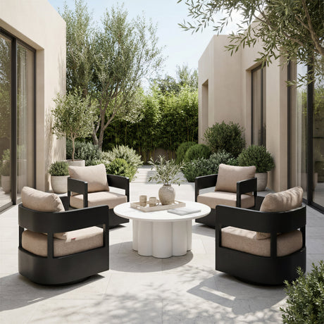 Foret Black Outdoor Swivel Chair by Zuomod at Eve Furniture