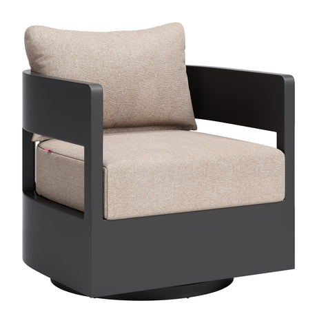 Foret Black Outdoor Swivel Chair by Zuomod at Eve Furniture