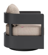 Foret Black Outdoor Swivel Chair by Zuomod at Eve Furniture
