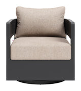 Foret Black Outdoor Swivel Chair by Zuomod at Eve Furniture