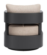 Foret Black Outdoor Swivel Chair by Zuomod at Eve Furniture