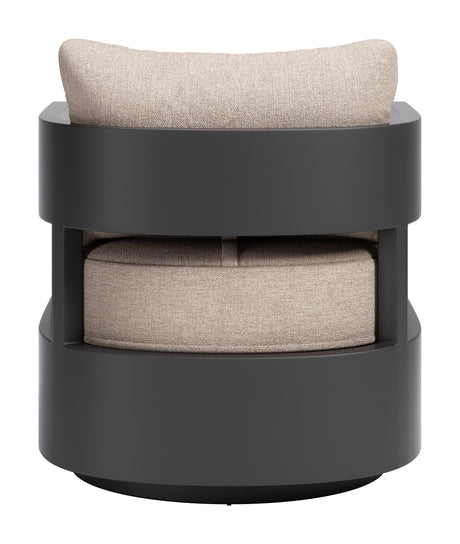 Foret Black Outdoor Swivel Chair by Zuomod at Eve Furniture