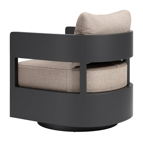 Foret Black Outdoor Swivel Chair by Zuomod at Eve Furniture