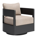 Foret Black Outdoor Swivel Chair by Zuomod at Eve Furniture