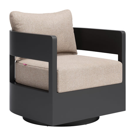 Foret Black Outdoor Swivel Chair by Zuomod at Eve Furniture