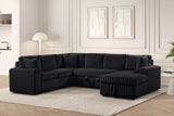 Forever Black Sectional With Pull-Out Bed by Happy Homes at Eve Furniture
