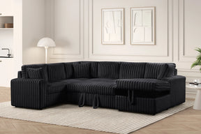 Forever Black Sectional With Pull-Out Bed by Happy Homes at Eve Furniture