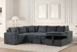 Forever Charcoal Sectional With Pull-Out Bed by Happy Homes at Eve Furniture