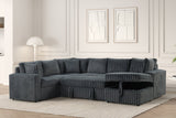 Forever Charcoal Sectional With Pull-Out Bed by Happy Homes at Eve Furniture