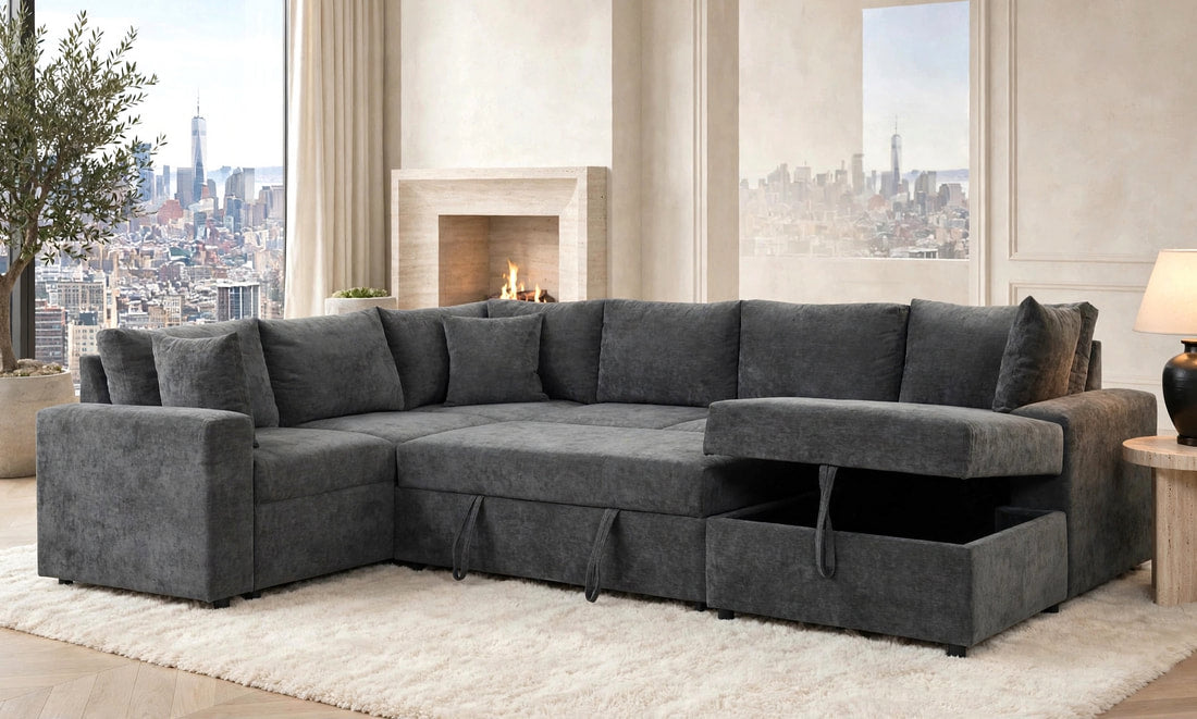 Forever2 Granite Sectional With Pull-Out Bed by Happy Homes at Eve Furniture